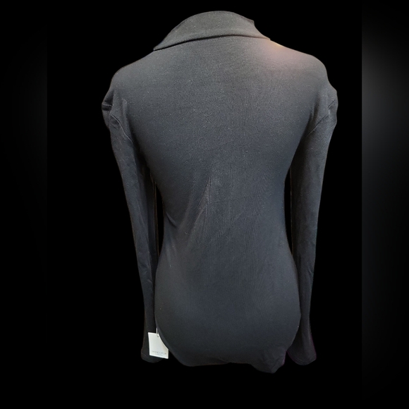 NWT MangoPop Large Elegant Black Long Sleeve Women's Bodysuit - Picture 14 of 14